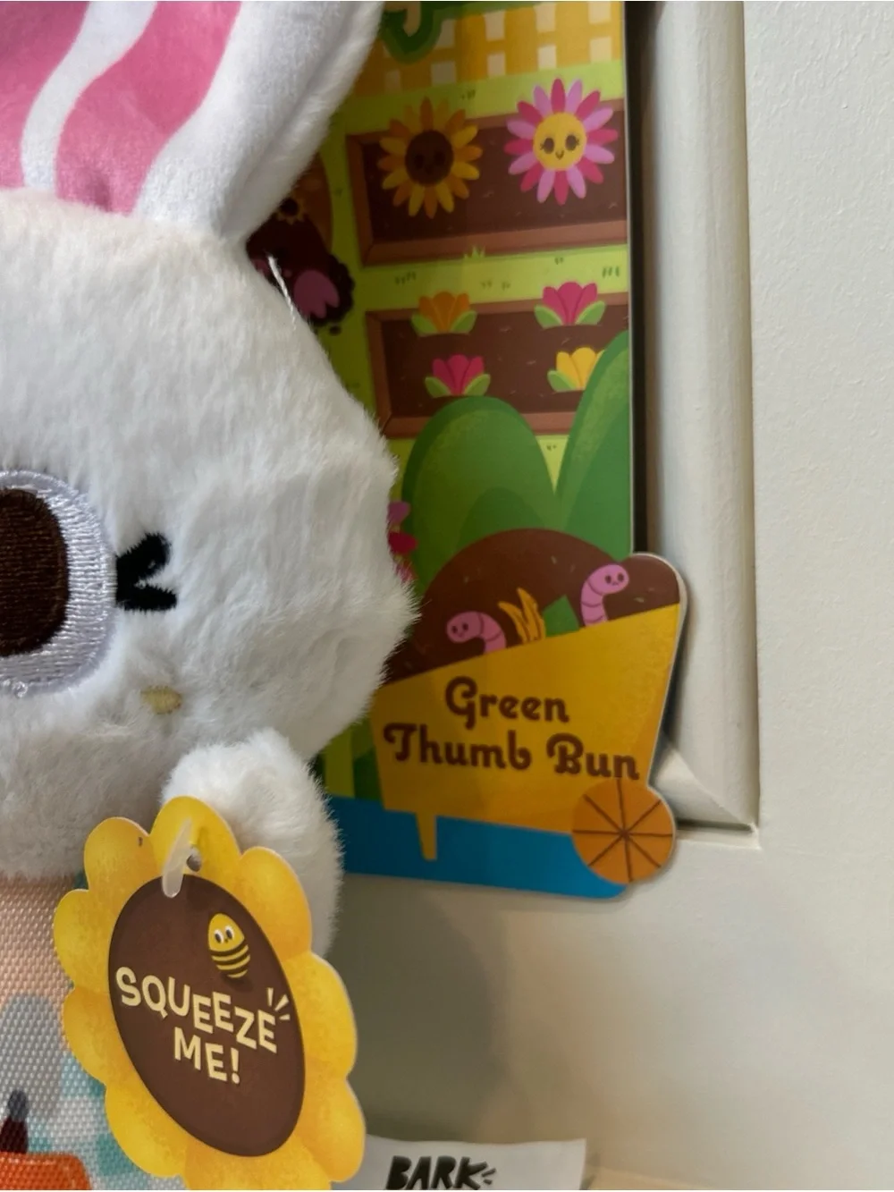 Bark Plush Bunny Toy - White, Pink & Blue Gingham